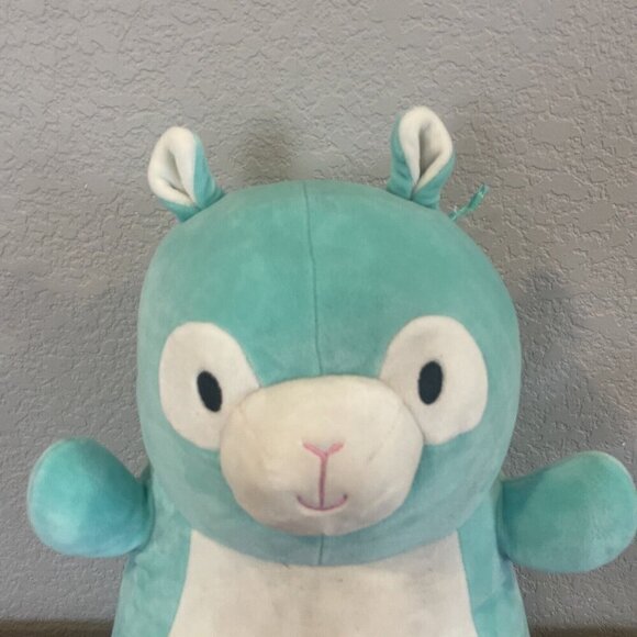 Squishmallows Hugmees Pierre the Bright Teal Blue Easter Alpaca 14inch 2019 - Picture 2 of 9